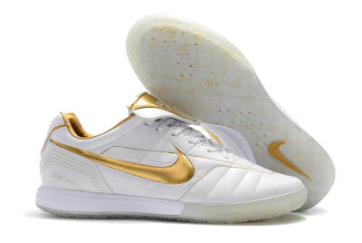 Nike Tiempo Legend 7 Elite R10 IC Indoor & Futsal Soccer Shoes - White/Gold