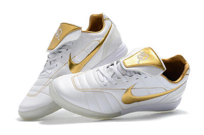 Nike Tiempo Legend 7 Elite R10 IC Indoor & Futsal Soccer Shoes - White/Gold
