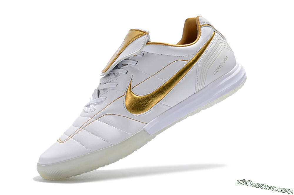 Nike Tiempo Legend 7 Elite R10 IC Indoor & Futsal Soccer Shoes - White/Gold 8