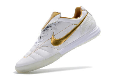 Nike Tiempo Legend 7 Elite R10 IC Indoor & Futsal Soccer Shoes - White/Gold