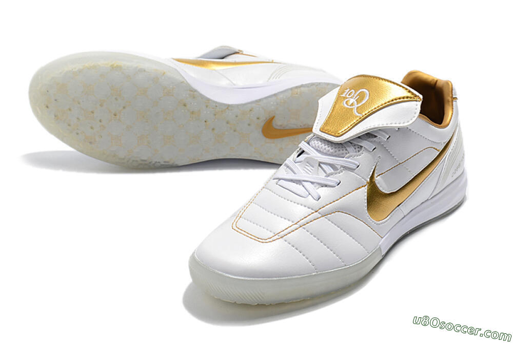 Nike Tiempo Legend 7 Elite R10 IC Indoor & Futsal Soccer Shoes - White/Gold 3