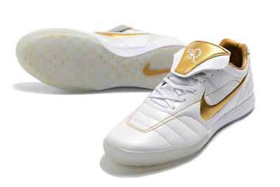 Nike Tiempo Legend 7 Elite R10 IC Indoor & Futsal Soccer Shoes - White/Gold