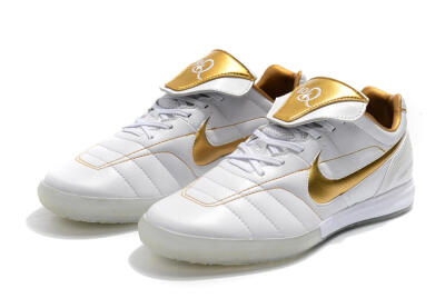 Nike Tiempo Legend 7 Elite R10 IC Indoor & Futsal Soccer Shoes - White/Gold