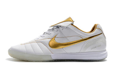Nike Tiempo Legend 7 Elite R10 IC Indoor & Futsal Soccer Shoes - White/Gold