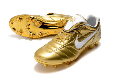 Nike Tiempo Legend 7 Elite R10 FG Firm Ground Soccer Cleats - Gold/White