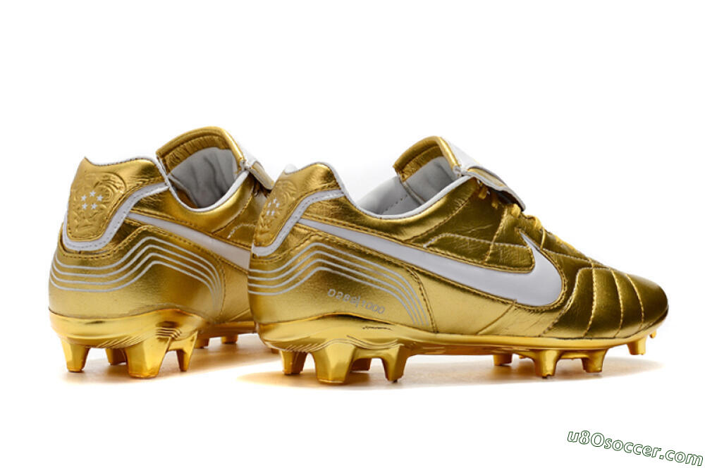 Nike Tiempo Legend 7 Elite R10 FG Firm Ground Soccer Cleats - Gold/White 9