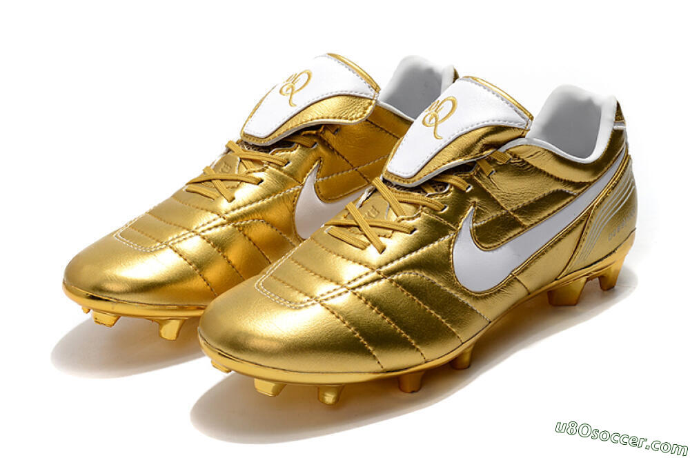 Nike Tiempo Legend 7 Elite R10 FG Firm Ground Soccer Cleats - Gold/White 5