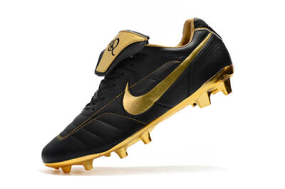 Nike Tiempo Legend 7 Elite R10 FG Firm Ground Soccer Cleats - Black/Gold