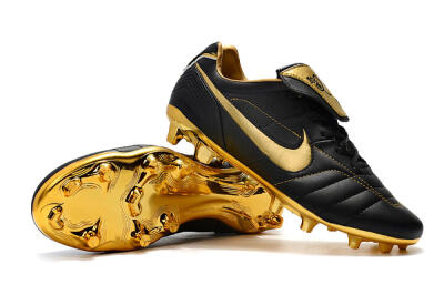 Nike Tiempo Legend 7 Elite R10 FG Firm Ground Soccer Cleats - Black/Gold