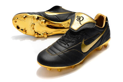Nike Tiempo Legend 7 Elite R10 FG Firm Ground Soccer Cleats - Black/Gold