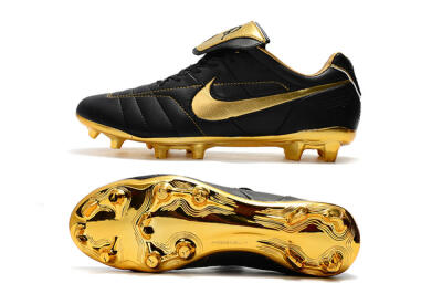 Nike Tiempo Legend 7 Elite R10 FG Firm Ground Soccer Cleats - Black/Gold