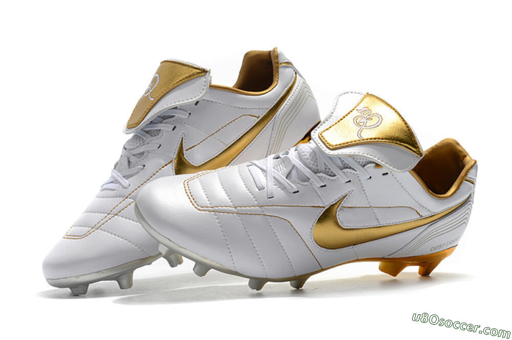 Nike Tiempo Legend 7 Elite R10 FG Firm Ground Soccer Cleats - White/Gold 6