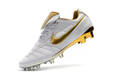 Nike Tiempo Legend 7 Elite R10 FG Firm Ground Soccer Cleats - White/Gold