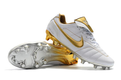 Nike Tiempo Legend 7 Elite R10 FG Firm Ground Soccer Cleats - White/Gold