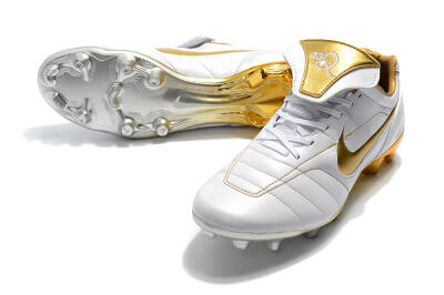Nike Tiempo Legend 7 Elite R10 FG Firm Ground Soccer Cleats - White/Gold
