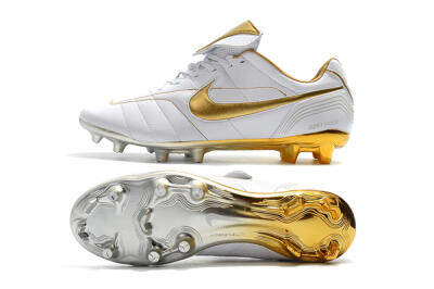 Nike Tiempo Legend 7 Elite R10 FG Firm Ground Soccer Cleats - White/Gold