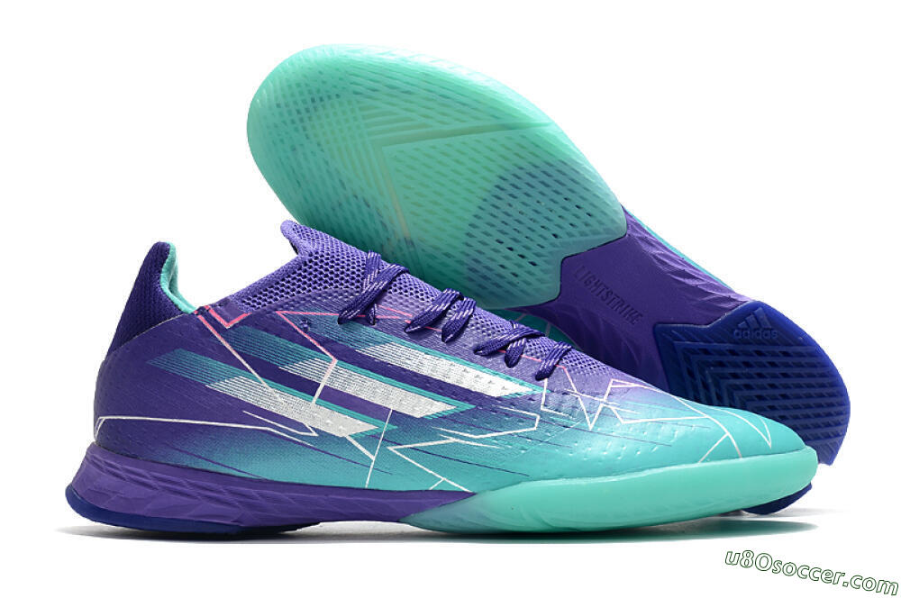 Adidas X Speedflow.1 IC Indoor & Futsal Soccer Shoes - Jade/Purple/White 1