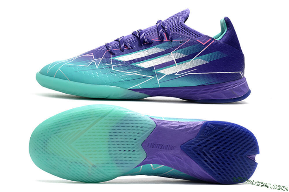 Adidas X Speedflow.1 IC Indoor & Futsal Soccer Shoes - Jade/Purple/White 0