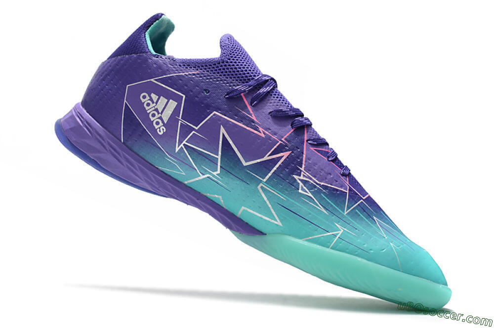 Adidas X Speedflow.1 IC Indoor & Futsal Soccer Shoes - Jade/Purple/White 4