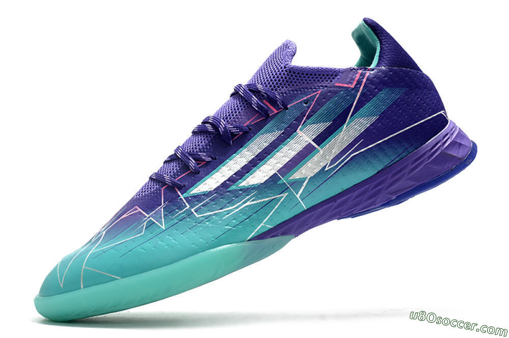 Adidas X Speedflow.1 IC Indoor & Futsal Soccer Shoes - Jade/Purple/White 5