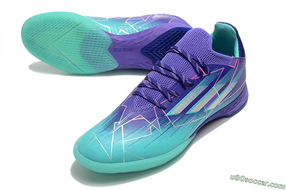 Adidas X Speedflow.1 IC Indoor & Futsal Soccer Shoes - Jade/Purple/White 3