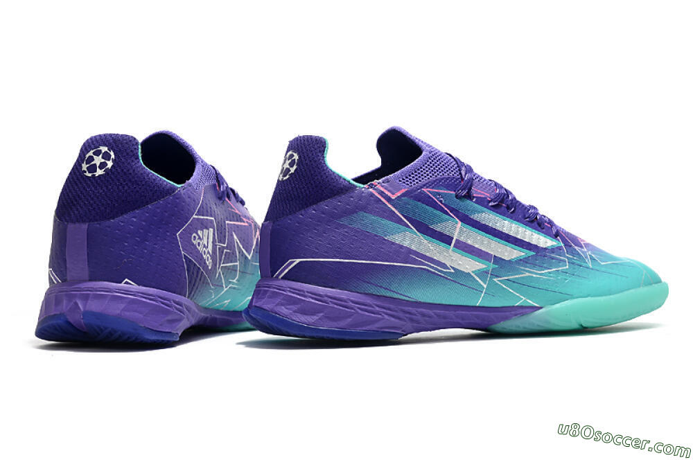 Adidas X Speedflow.1 IC Indoor & Futsal Soccer Shoes - Jade/Purple/White 6