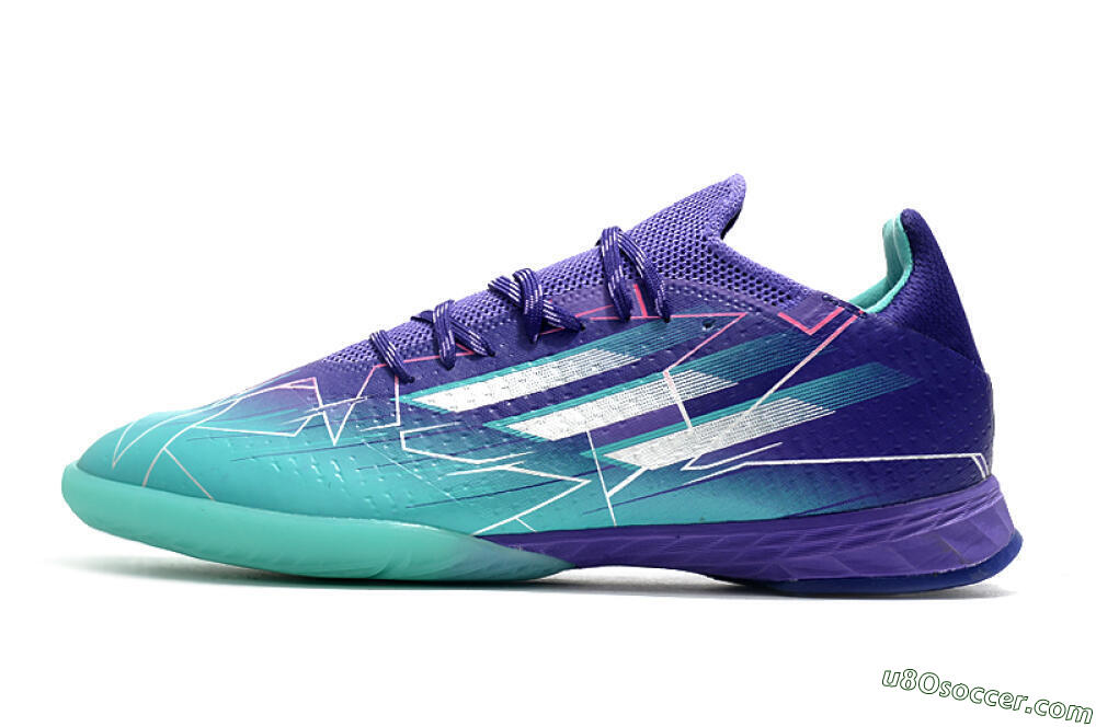 Adidas X Speedflow.1 IC Indoor & Futsal Soccer Shoes - Jade/Purple/White 2