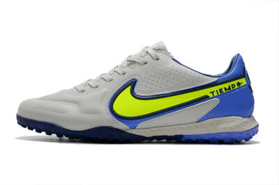 Nike React Tiempo Legend 9 Pro TF Artificial Turf Soccer Shoes - Grey/Yellow/Blue