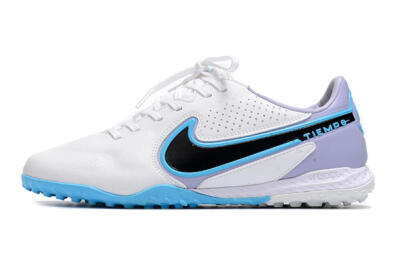 Nike React Tiempo Legend 9 Pro TF Artificial Turf Soccer Shoes - White/Blue/Purple