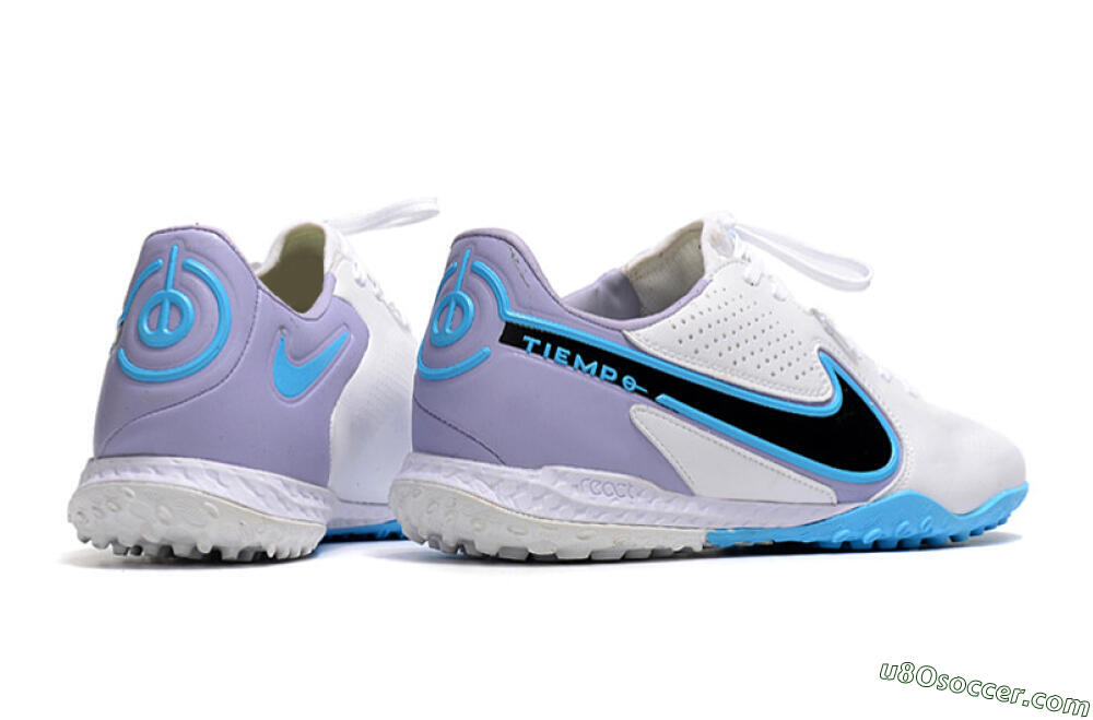 Nike React Tiempo Legend 9 Pro TF Artificial Turf Soccer Shoes - White/Blue/Purple 6