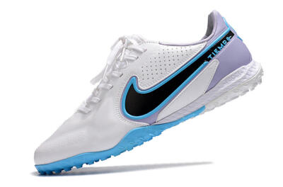 Nike React Tiempo Legend 9 Pro TF Artificial Turf Soccer Shoes - White/Blue/Purple