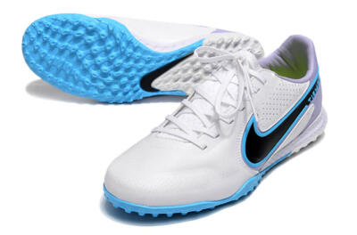 Nike React Tiempo Legend 9 Pro TF Artificial Turf Soccer Shoes - White/Blue/Purple