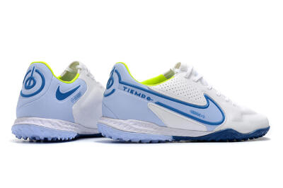 Nike React Tiempo Legend 9 Pro TF Artificial Turf Soccer Shoes - White/Blue/Yellow