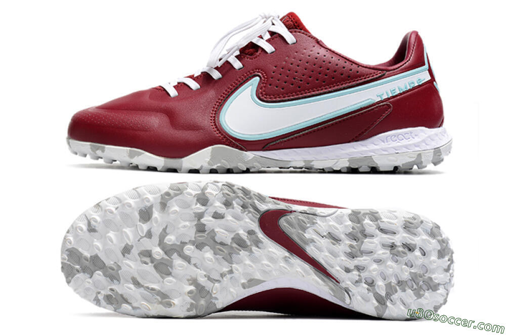 Nike React Tiempo Legend 9 Pro TF Artificial Turf Soccer Shoes - Red/White/Jade 0