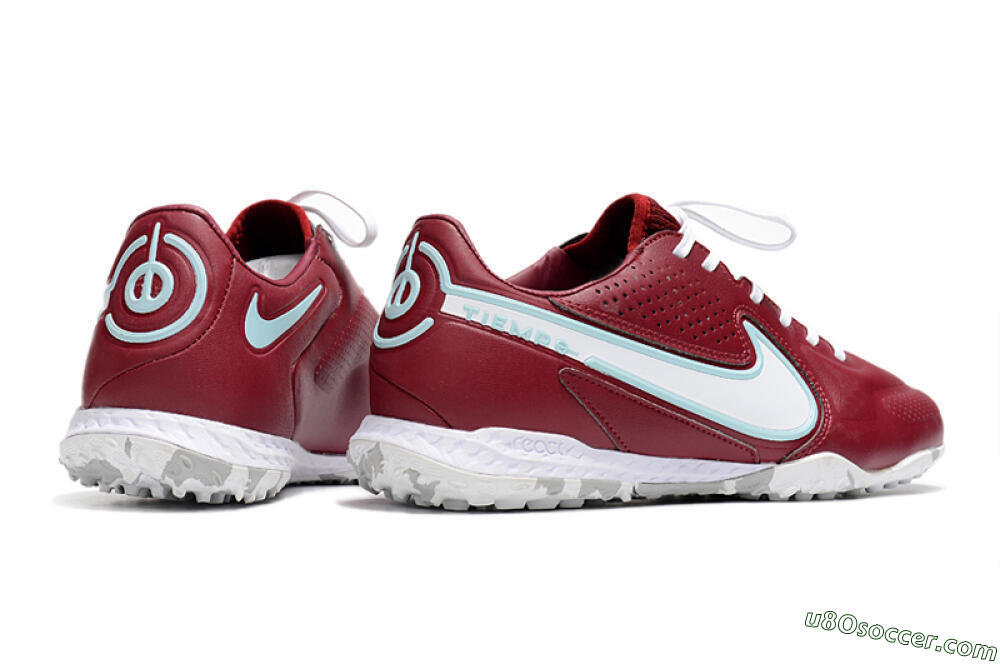 Nike React Tiempo Legend 9 Pro TF Artificial Turf Soccer Shoes - Red/White/Jade 6