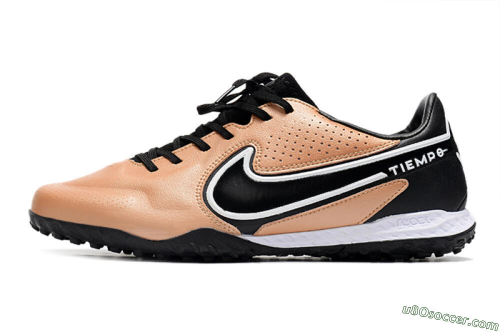 Nike React Tiempo Legend 9 Pro TF Artificial Turf Soccer Shoes - Gold/White/Black 2