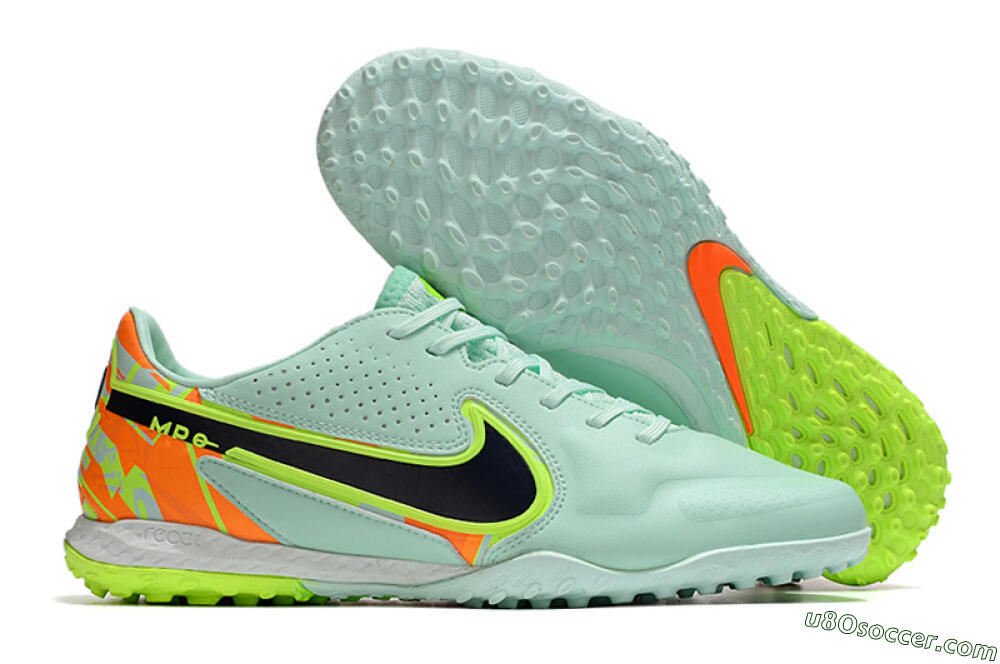 Nike React Tiempo Legend 9 Pro TF Artificial Turf Soccer Shoes - Jade/Yellow/Orange/Black 1