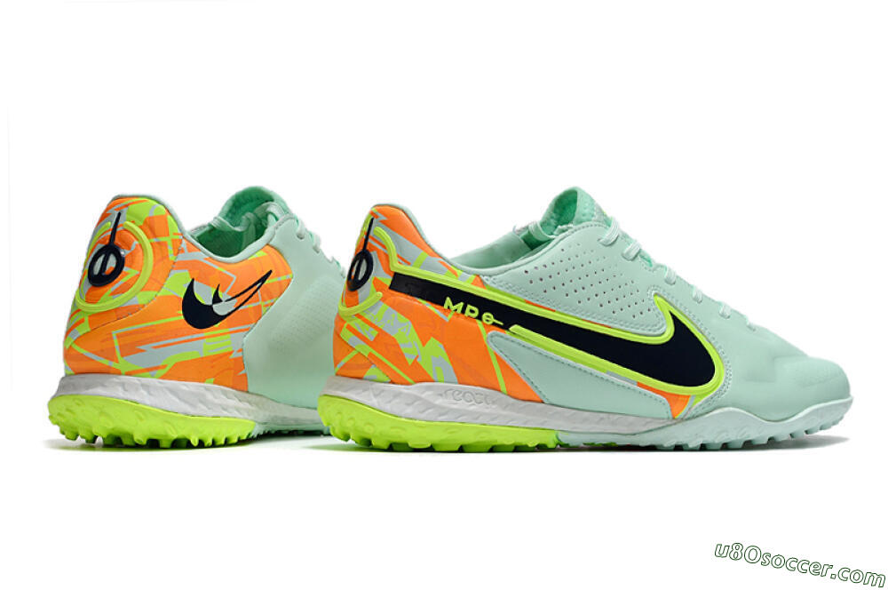 Nike React Tiempo Legend 9 Pro TF Artificial Turf Soccer Shoes - Jade/Yellow/Orange/Black 6