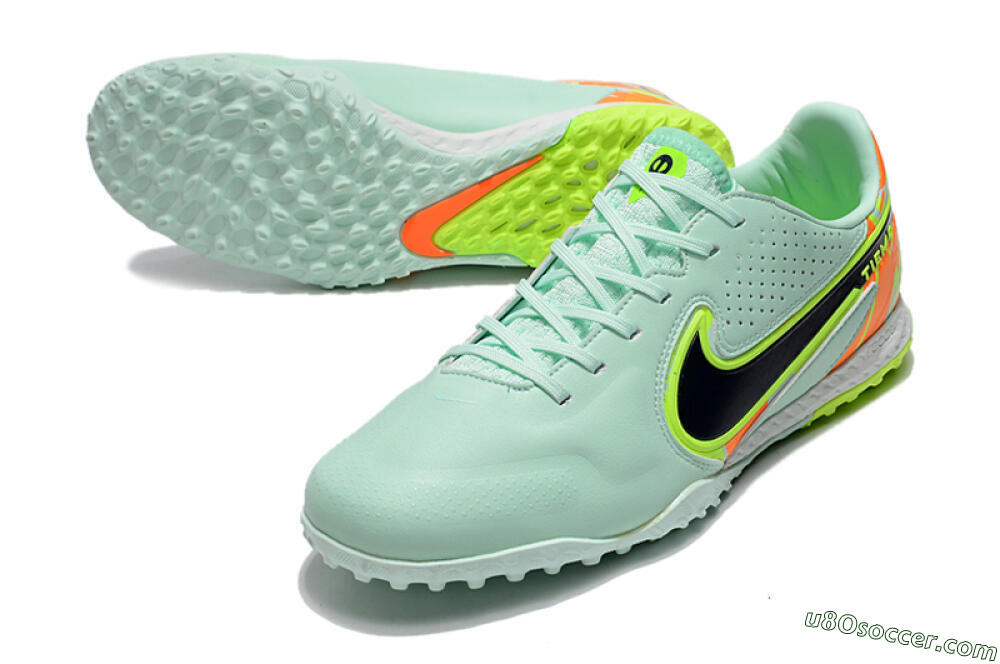 Nike React Tiempo Legend 9 Pro TF Artificial Turf Soccer Shoes - Jade/Yellow/Orange/Black 3