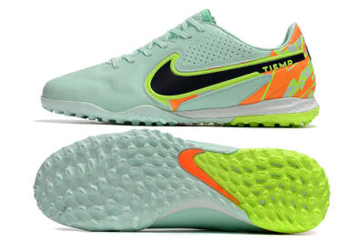 Nike React Tiempo Legend 9 Pro TF Artificial Turf Soccer Shoes - Jade/Yellow/Orange/Black