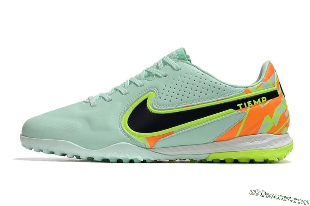 Nike React Tiempo Legend 9 Pro TF Artificial Turf Soccer Shoes - Jade/Yellow/Orange/Black 2