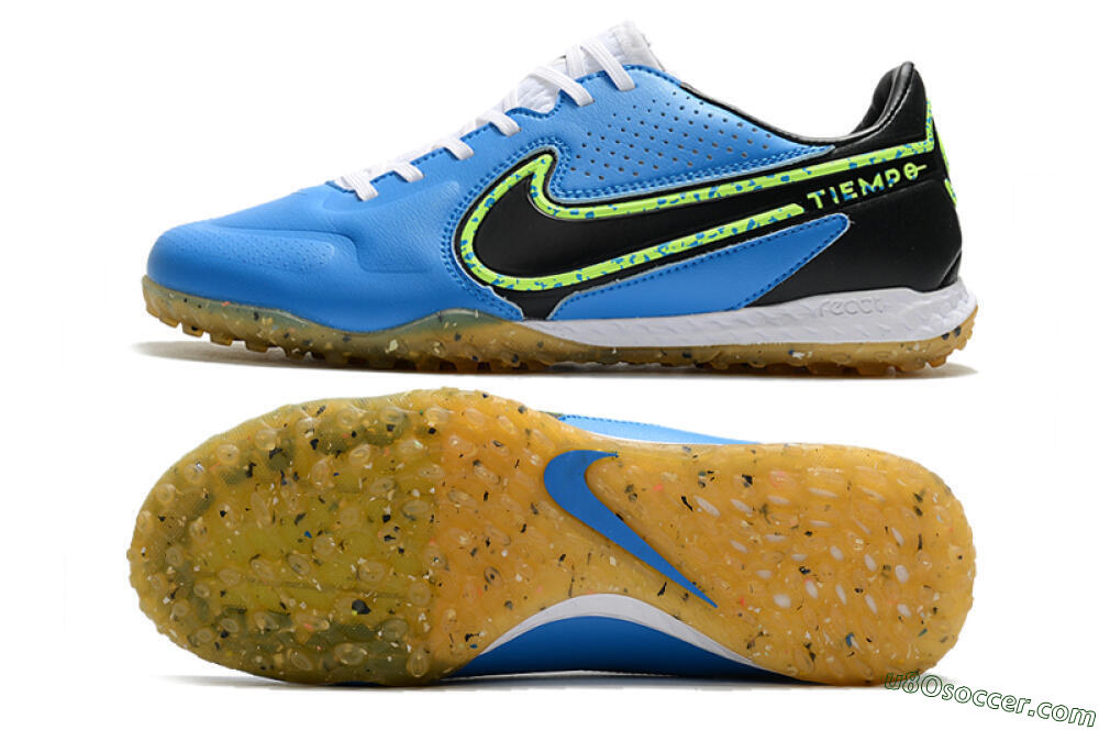 Nike React Tiempo Legend 9 Pro TF Artificial Turf Soccer Shoes - Blue/Black/Yellow 0