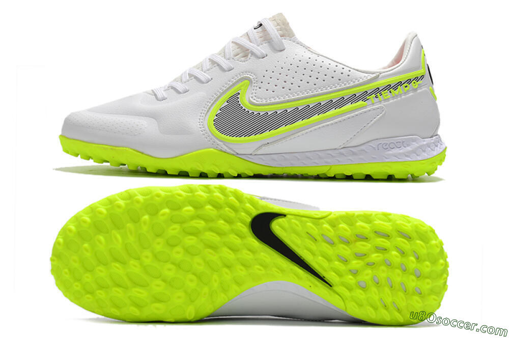 Nike React Tiempo Legend 9 Pro TF Artificial Turf Soccer Shoes - White/Yellow/Black 0