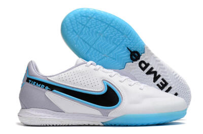 Nike React Tiempo Legend 9 Pro IC Indoor & Futsal Soccer Shoes - White/Blue/Black