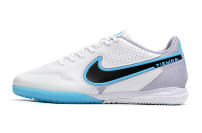 Nike React Tiempo Legend 9 Pro IC Indoor & Futsal Soccer Shoes - White/Blue/Black