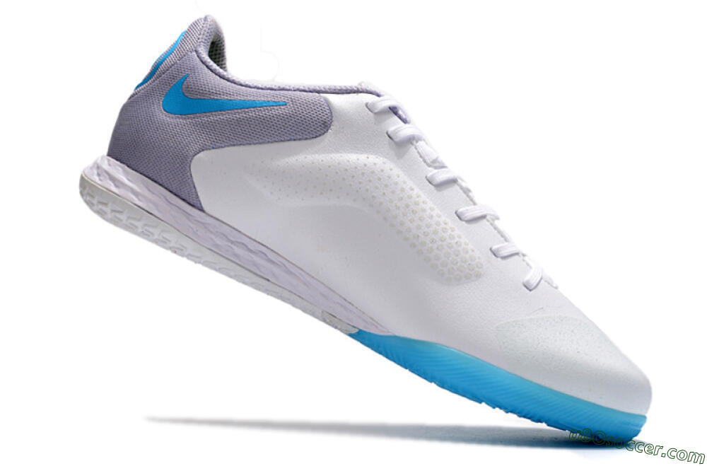Nike React Tiempo Legend 9 Pro IC Indoor & Futsal Soccer Shoes - White/Blue/Black 4
