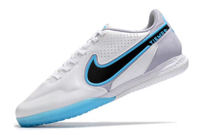 Nike React Tiempo Legend 9 Pro IC Indoor & Futsal Soccer Shoes - White/Blue/Black