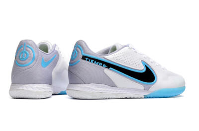 Nike React Tiempo Legend 9 Pro IC Indoor & Futsal Soccer Shoes - White/Blue/Black
