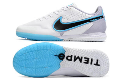 Nike React Tiempo Legend 9 Pro IC Indoor & Futsal Soccer Shoes - White/Blue/Black