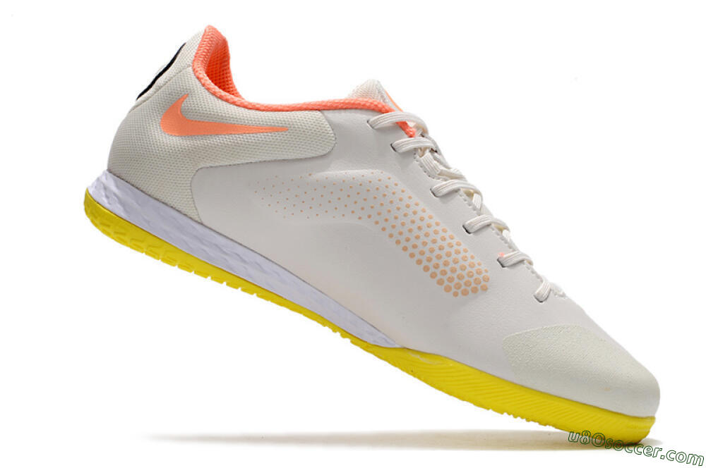 Nike React Tiempo Legend 9 Pro IC Indoor & Futsal Soccer Shoes - White/Black/Yellow 4